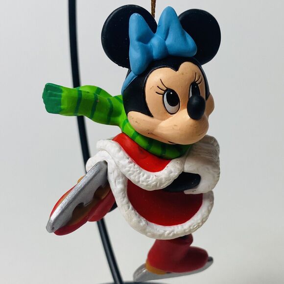 Disney Grolier DCO MINNIE Christmas Ornament w/Box  011904 Ice Skating Skate Vtg - Picture 1 of 9